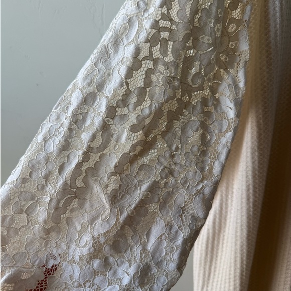 Torrid Cream Sweater with Lace Sleeves - Picture 11 of 12